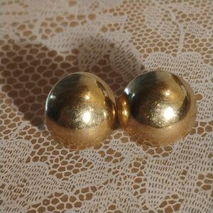 Vintage Gold-Filled Dome Stud Earrings – 1/20 14K PPC Marked – Classic Ball Post